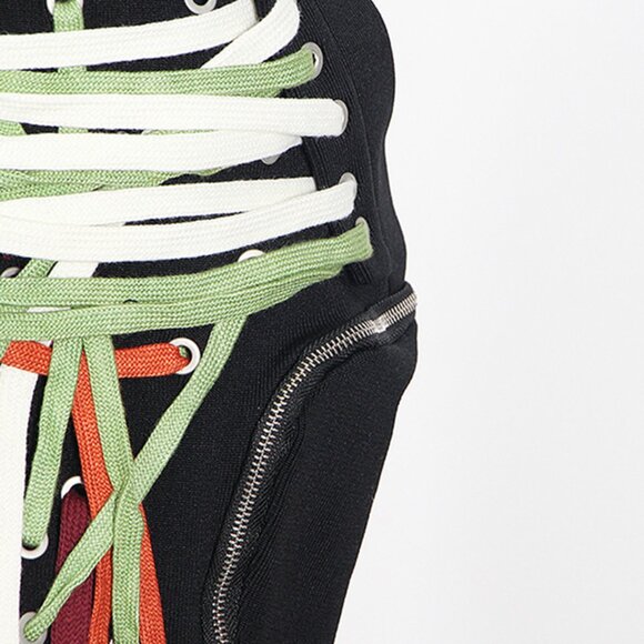 Shoelace Skirt With Zipper Detail - Picture 3 of 6